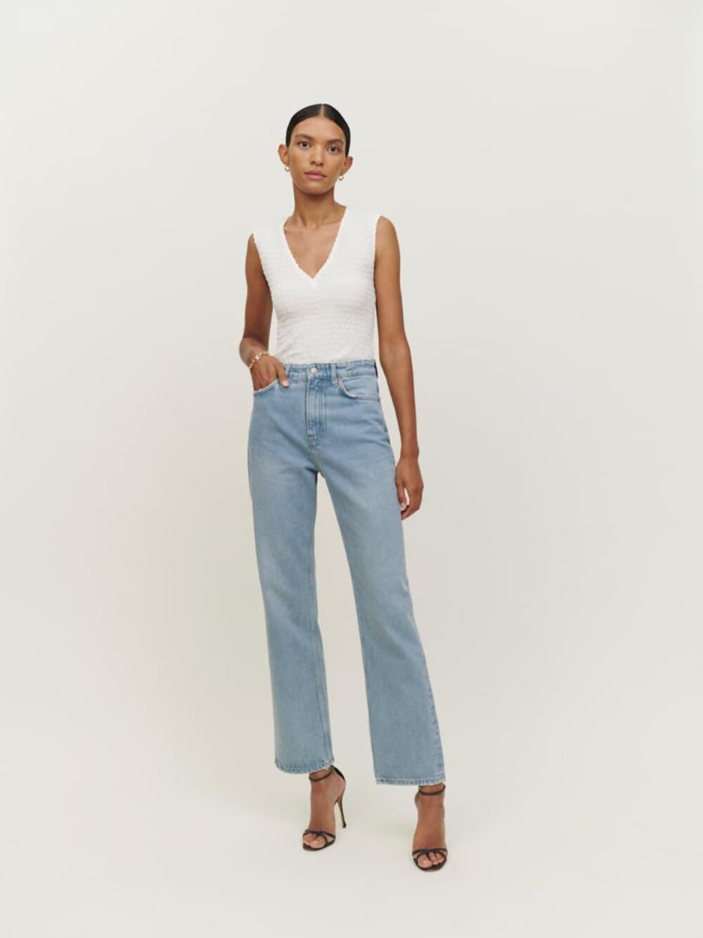 Reformation Sandy High Rise Relaxed Straight Jeans